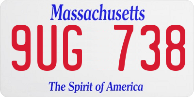 MA license plate 9UG738