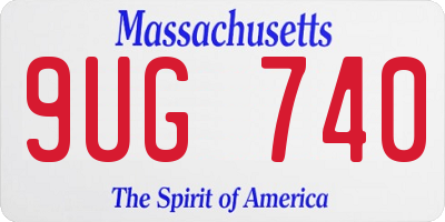 MA license plate 9UG740