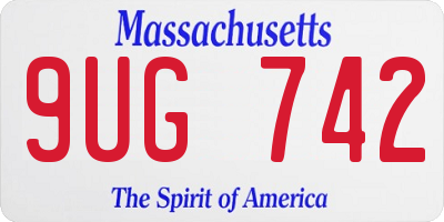 MA license plate 9UG742