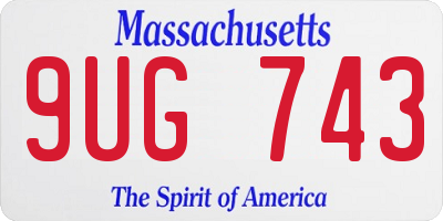 MA license plate 9UG743