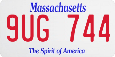 MA license plate 9UG744