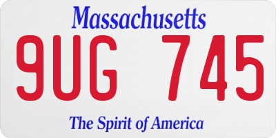MA license plate 9UG745
