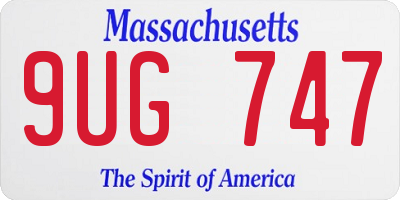 MA license plate 9UG747