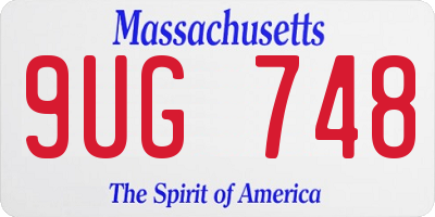 MA license plate 9UG748