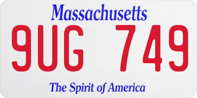 MA license plate 9UG749