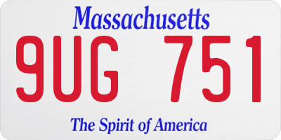 MA license plate 9UG751
