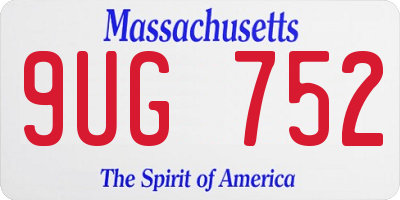 MA license plate 9UG752