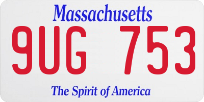 MA license plate 9UG753