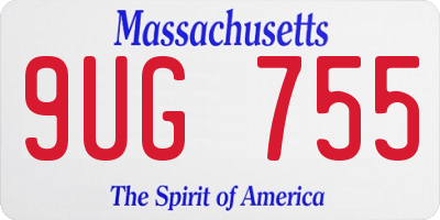 MA license plate 9UG755