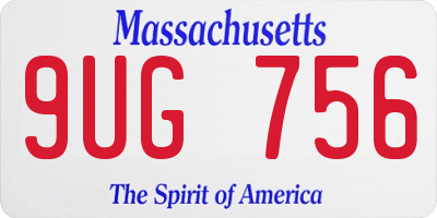 MA license plate 9UG756