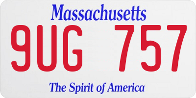 MA license plate 9UG757