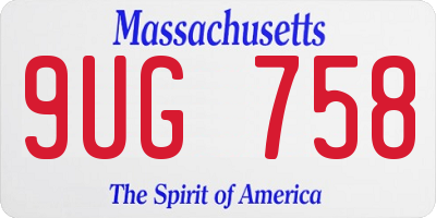 MA license plate 9UG758