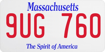 MA license plate 9UG760