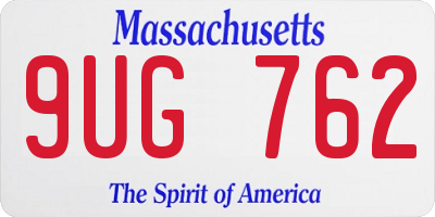 MA license plate 9UG762