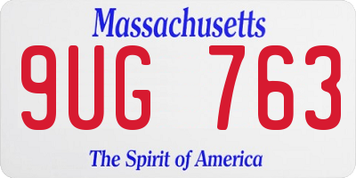 MA license plate 9UG763