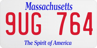 MA license plate 9UG764