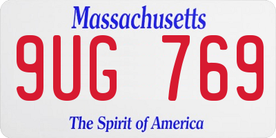 MA license plate 9UG769