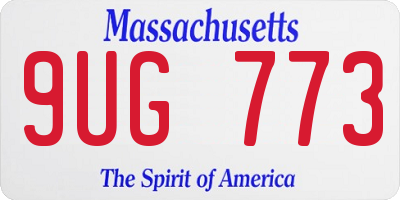 MA license plate 9UG773