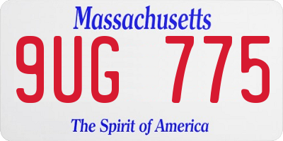 MA license plate 9UG775