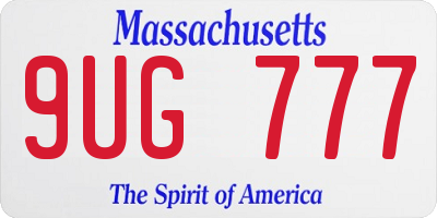 MA license plate 9UG777