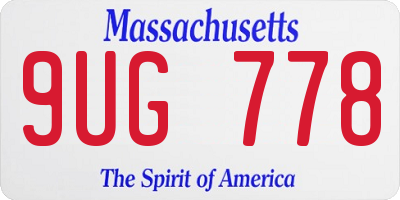 MA license plate 9UG778
