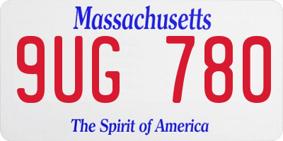 MA license plate 9UG780