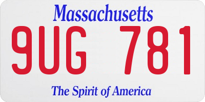 MA license plate 9UG781