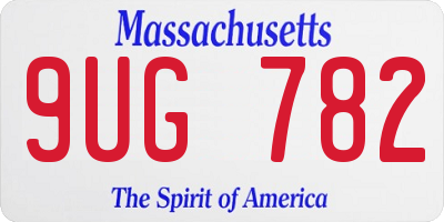 MA license plate 9UG782