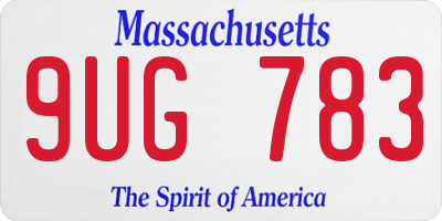 MA license plate 9UG783