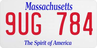 MA license plate 9UG784