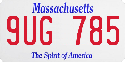 MA license plate 9UG785