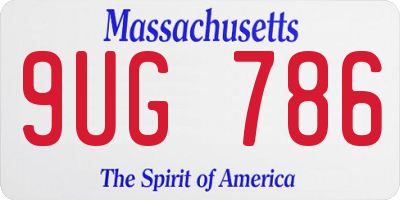 MA license plate 9UG786