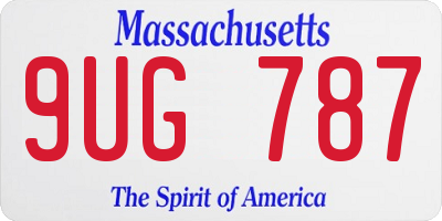 MA license plate 9UG787