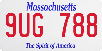 MA license plate 9UG788