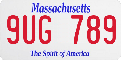 MA license plate 9UG789
