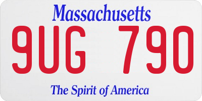 MA license plate 9UG790