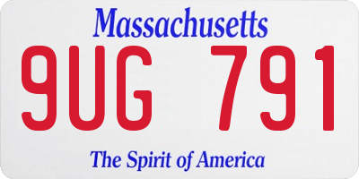 MA license plate 9UG791