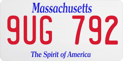 MA license plate 9UG792