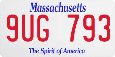 MA license plate 9UG793