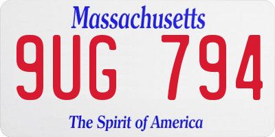 MA license plate 9UG794