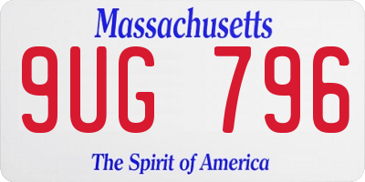 MA license plate 9UG796