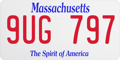 MA license plate 9UG797
