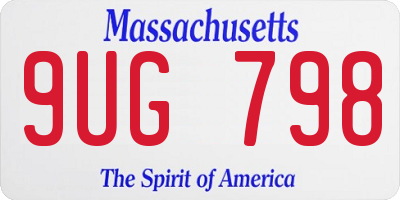 MA license plate 9UG798