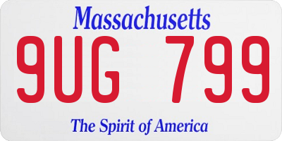 MA license plate 9UG799