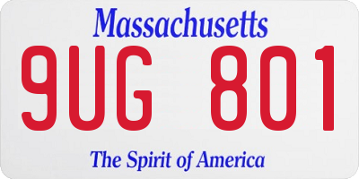 MA license plate 9UG801