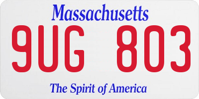 MA license plate 9UG803
