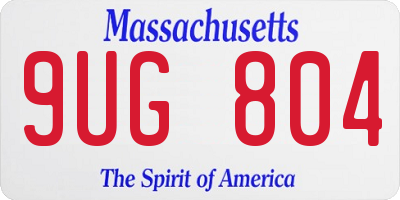 MA license plate 9UG804