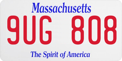 MA license plate 9UG808