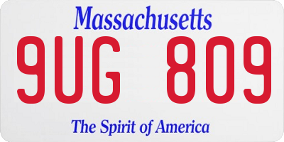 MA license plate 9UG809