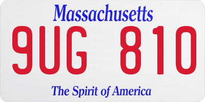 MA license plate 9UG810